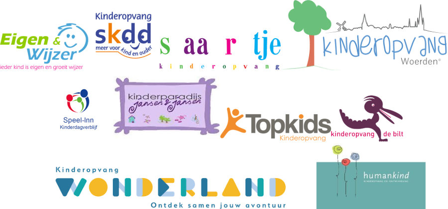 Afbeelding met logo's kinderopvang.