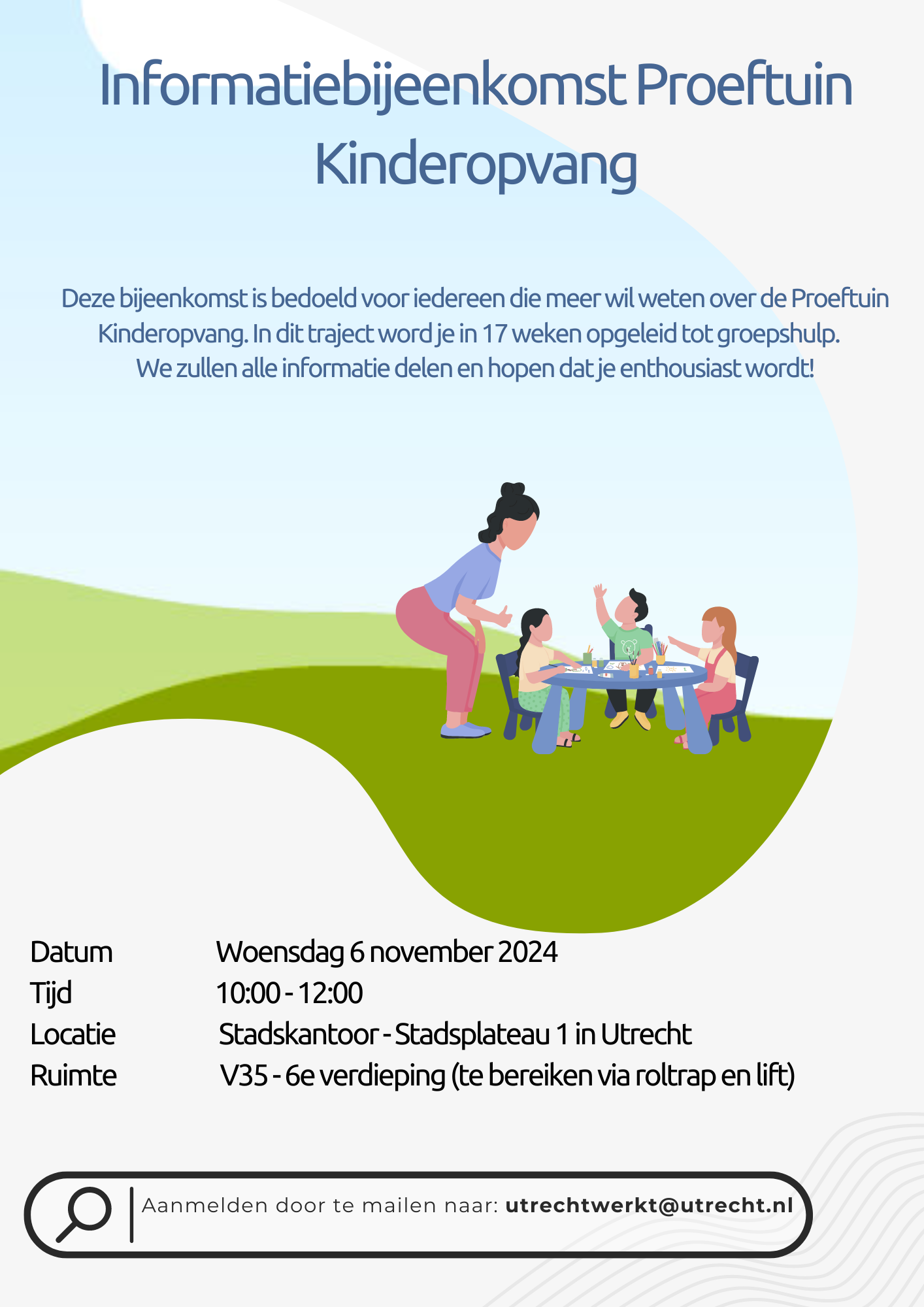 Flyer Informatiebijeenkomst Proeftuin Kinderopvang